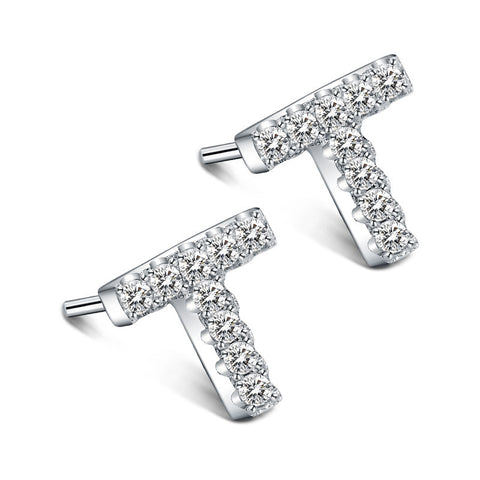 Famous " T " Sterling Silver Earring