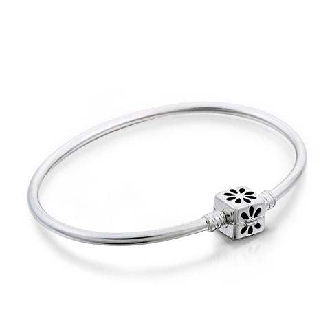 925 Sterling Silver Lucky Box Charm Bangle